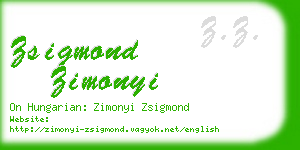 zsigmond zimonyi business card